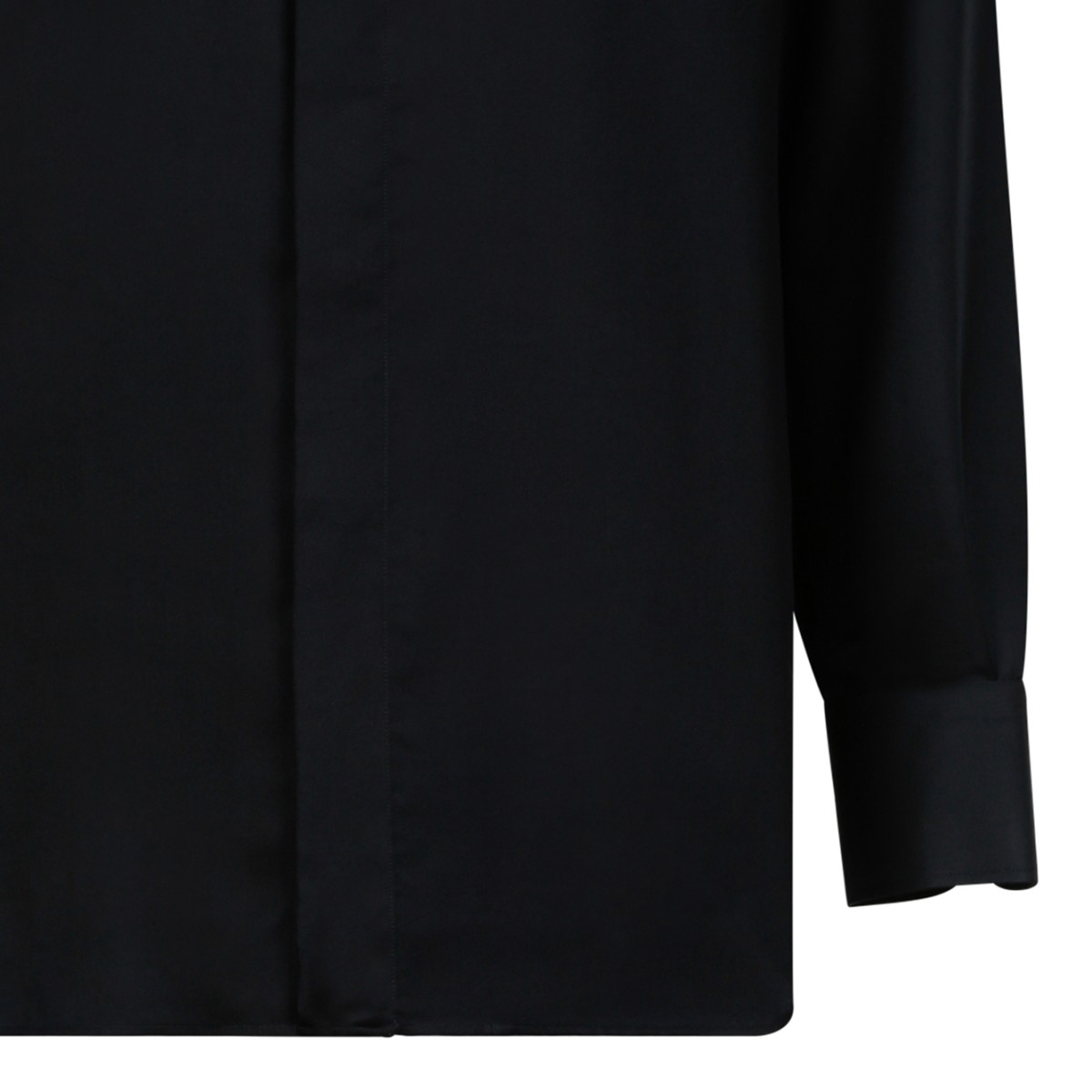 Tom Ford Black Silk Button-Up Shirt.