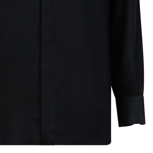 Tom Ford Black Silk Button-Up Shirt.
