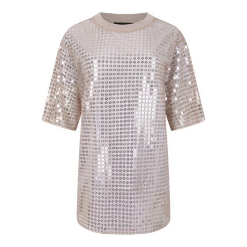 Fabiana Filippi Gold Sequin Embellished T-Shirt.  