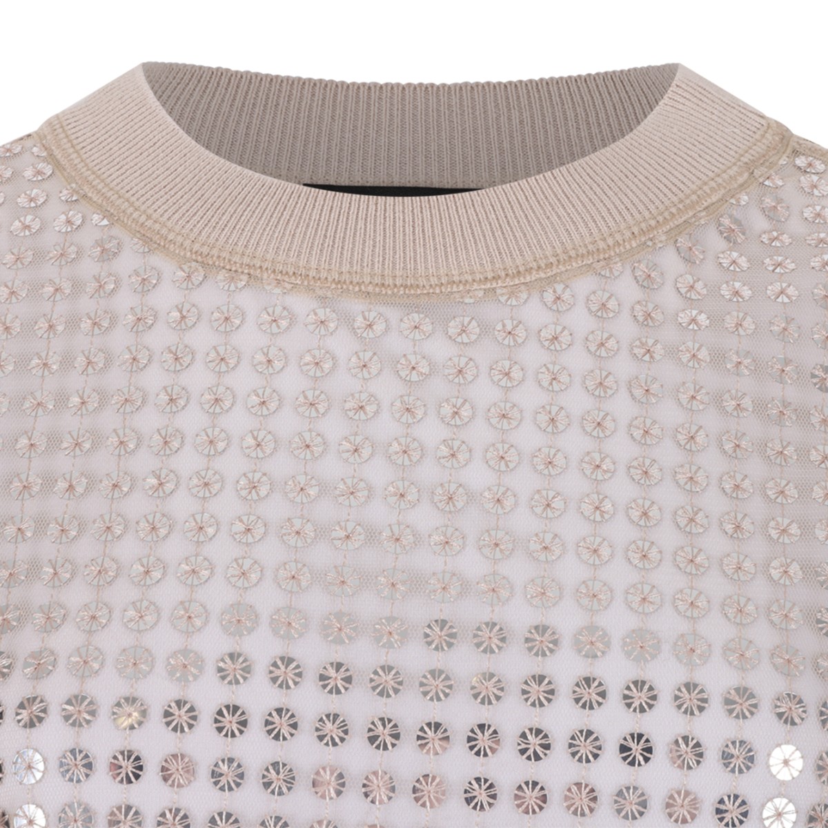 Fabiana Filippi Gold Sequin Embellished T-Shirt.  