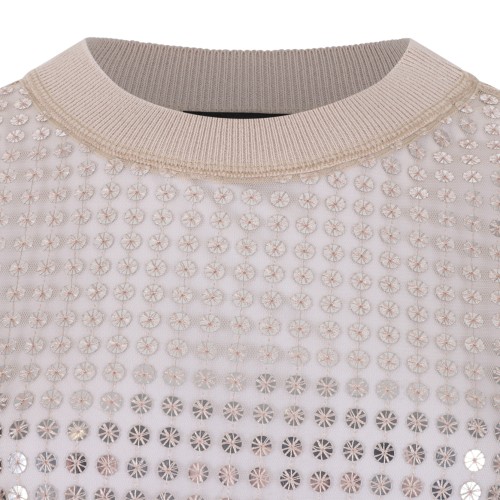 Fabiana Filippi Gold Sequin Embellished T-Shirt.  