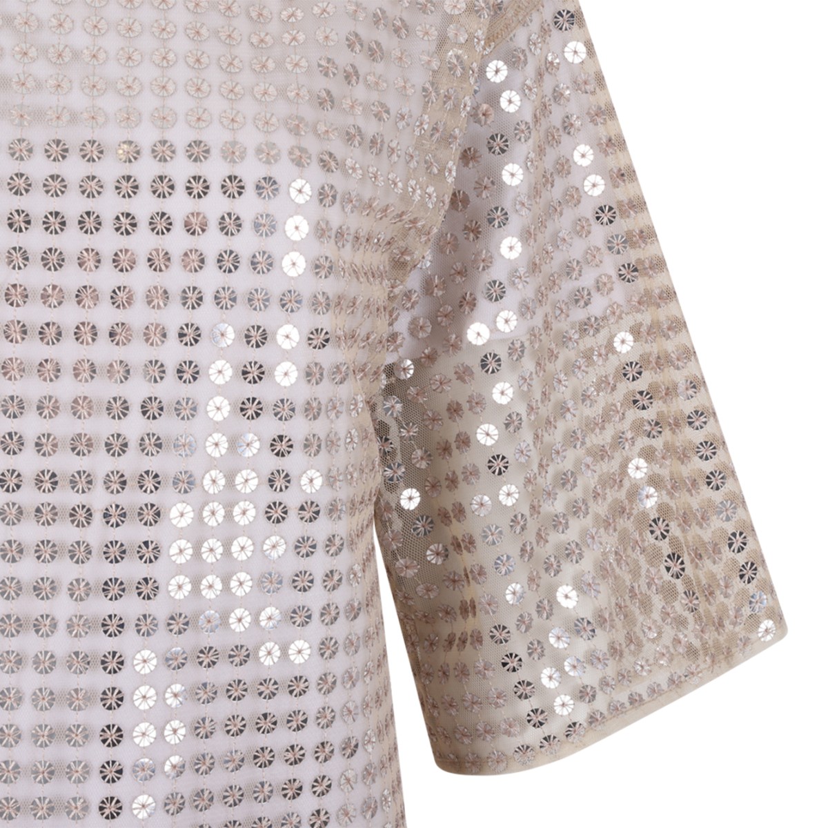 Fabiana Filippi Gold Sequin Embellished T-Shirt.  