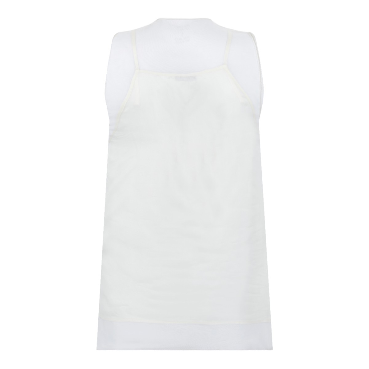 AMI Paris White Silk Sleeveless Top.