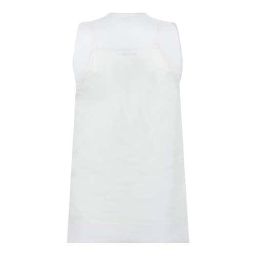 AMI Paris White Silk Sleeveless Top.