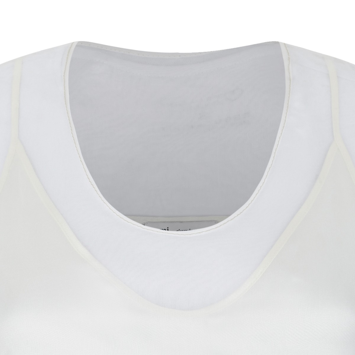 AMI Paris White Silk Sleeveless Top.