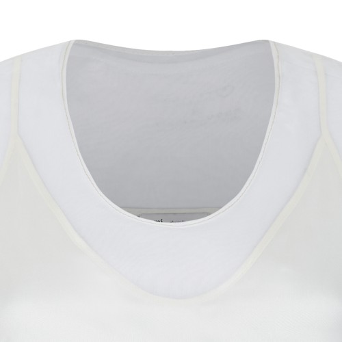 AMI Paris White Silk Sleeveless Top.