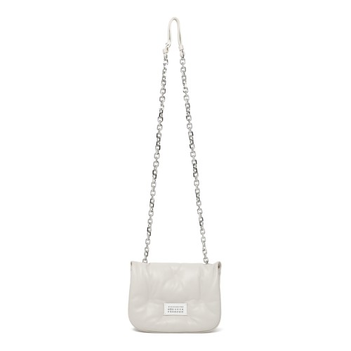 Maison Margiela Cream Leather Chain Shoulder Bag.  