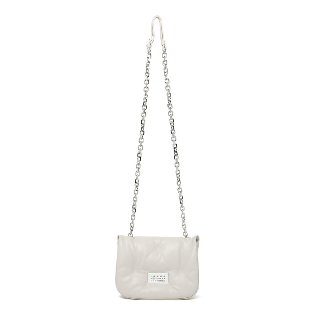 Maison Margiela Cream Leather Chain Shoulder Bag.  