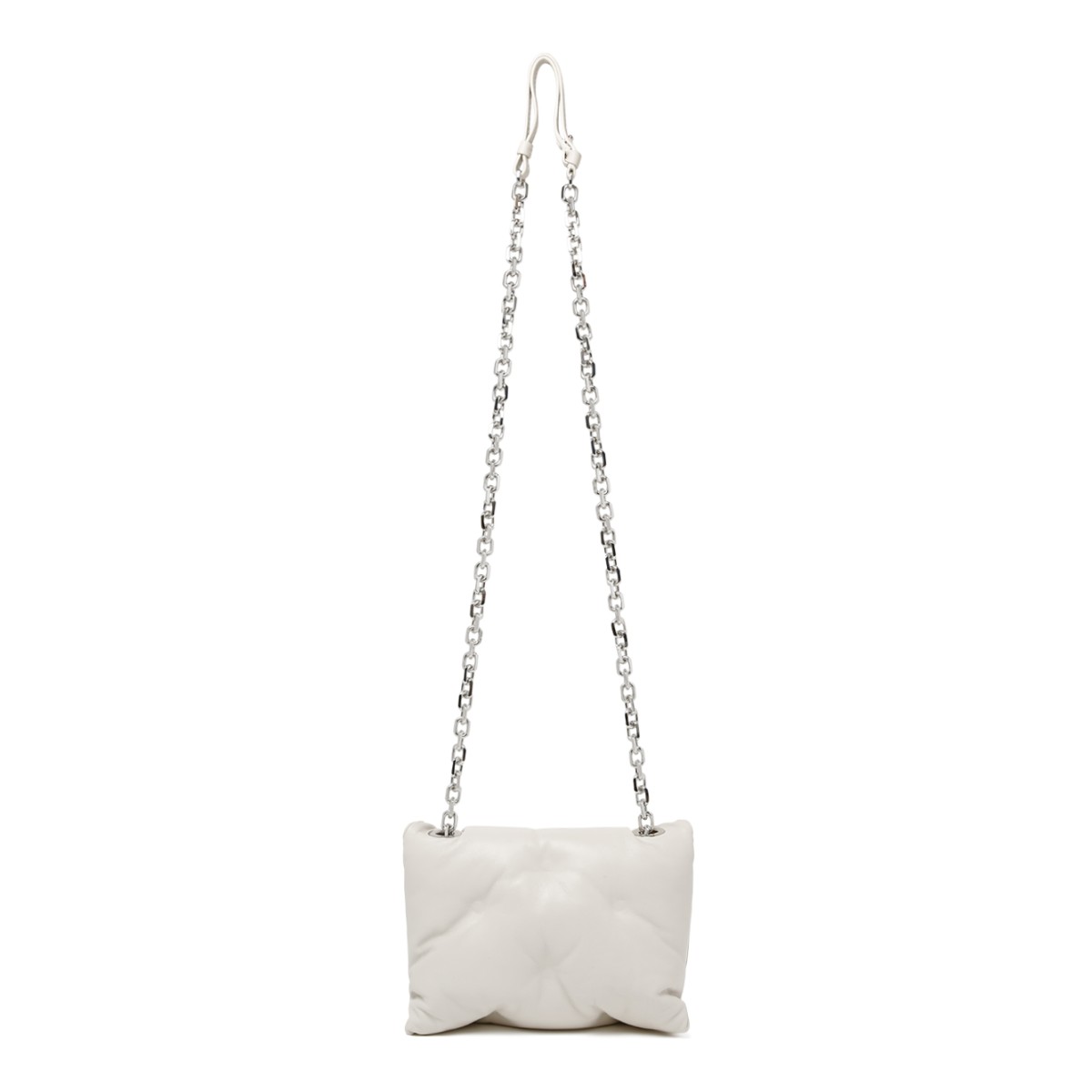 Maison Margiela Cream Leather Chain Shoulder Bag.  