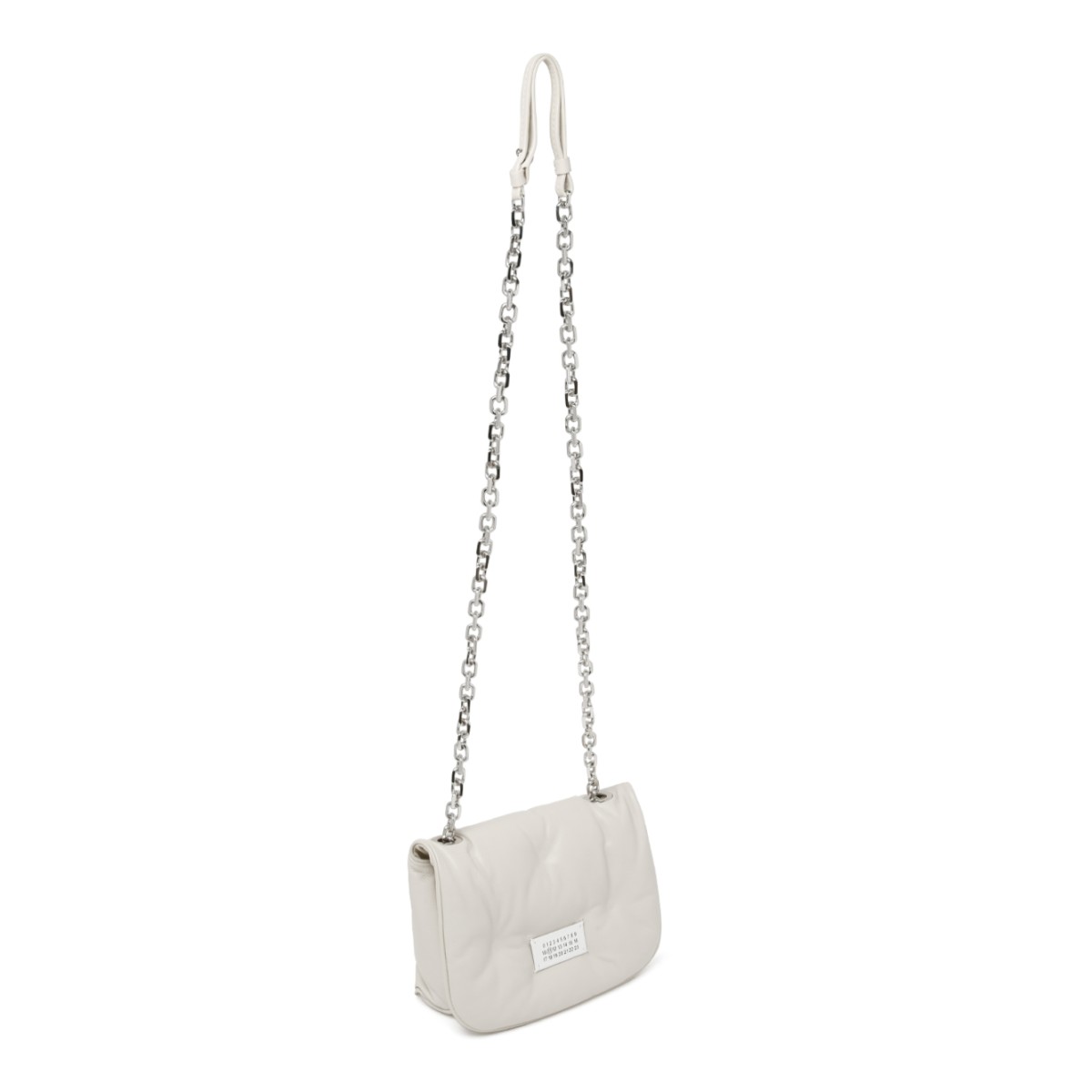Maison Margiela Cream Leather Chain Shoulder Bag.  
