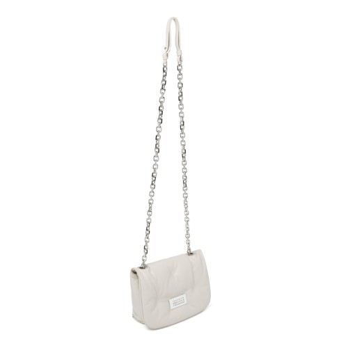 Maison Margiela Cream Leather Chain Shoulder Bag.  