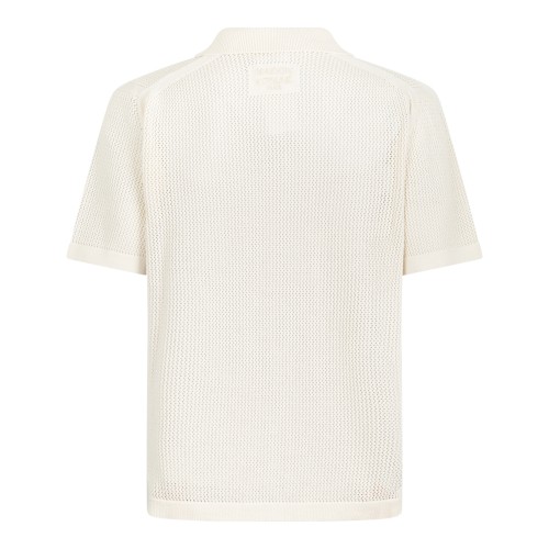 Maison Kitsun Cream Short-Sleeve Textured Knit Shirt. 2