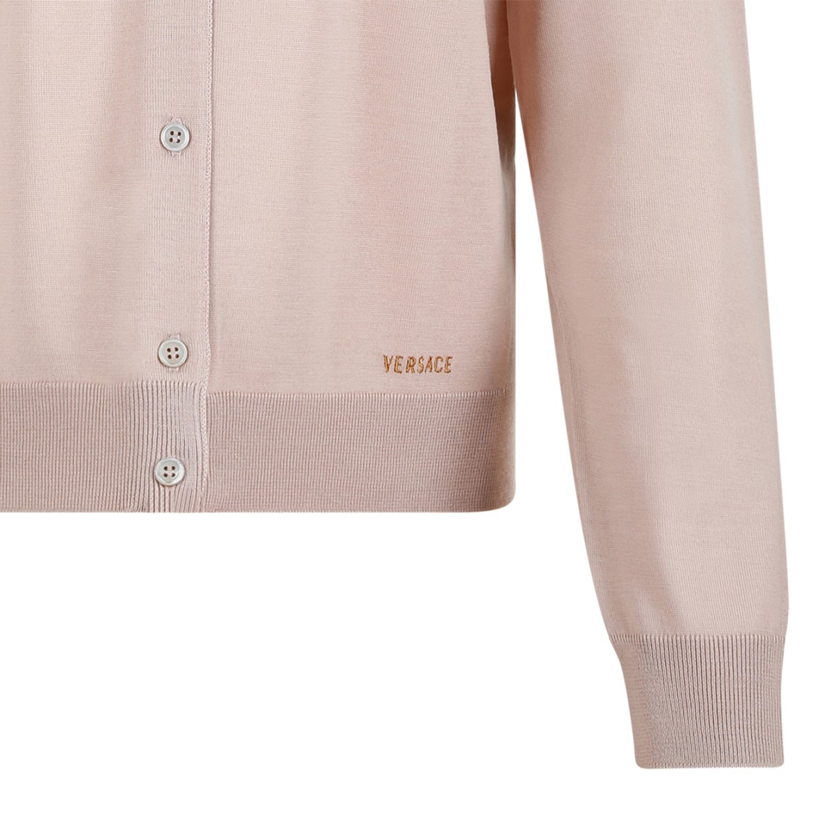 Versace Blush Pink Knit Cardigan.