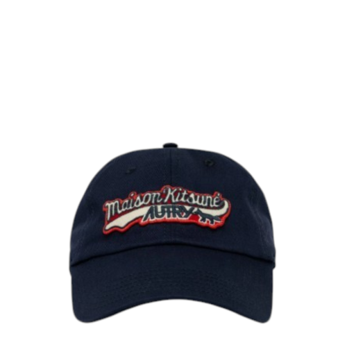 Autry Navy Cotton Baseball Cap with Embroidered Logo. 