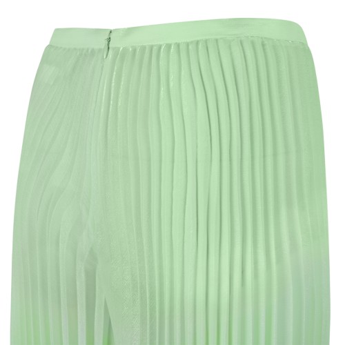 Genny Light Green Pleated Maxi Skirt.
