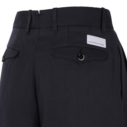 Nine In The Morning Navy Tailored Bermuda Shorts.