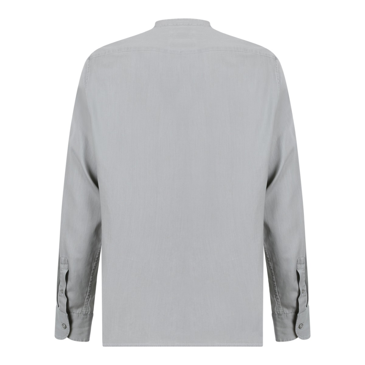 Paul & Shark Light Grey Cotton Mandarin Collar Shirt.