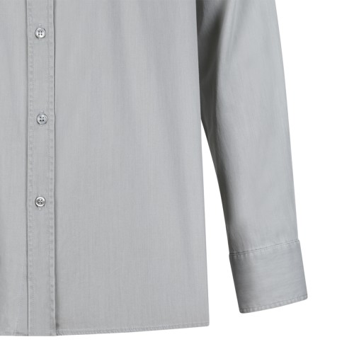 Paul & Shark Light Grey Cotton Mandarin Collar Shirt.