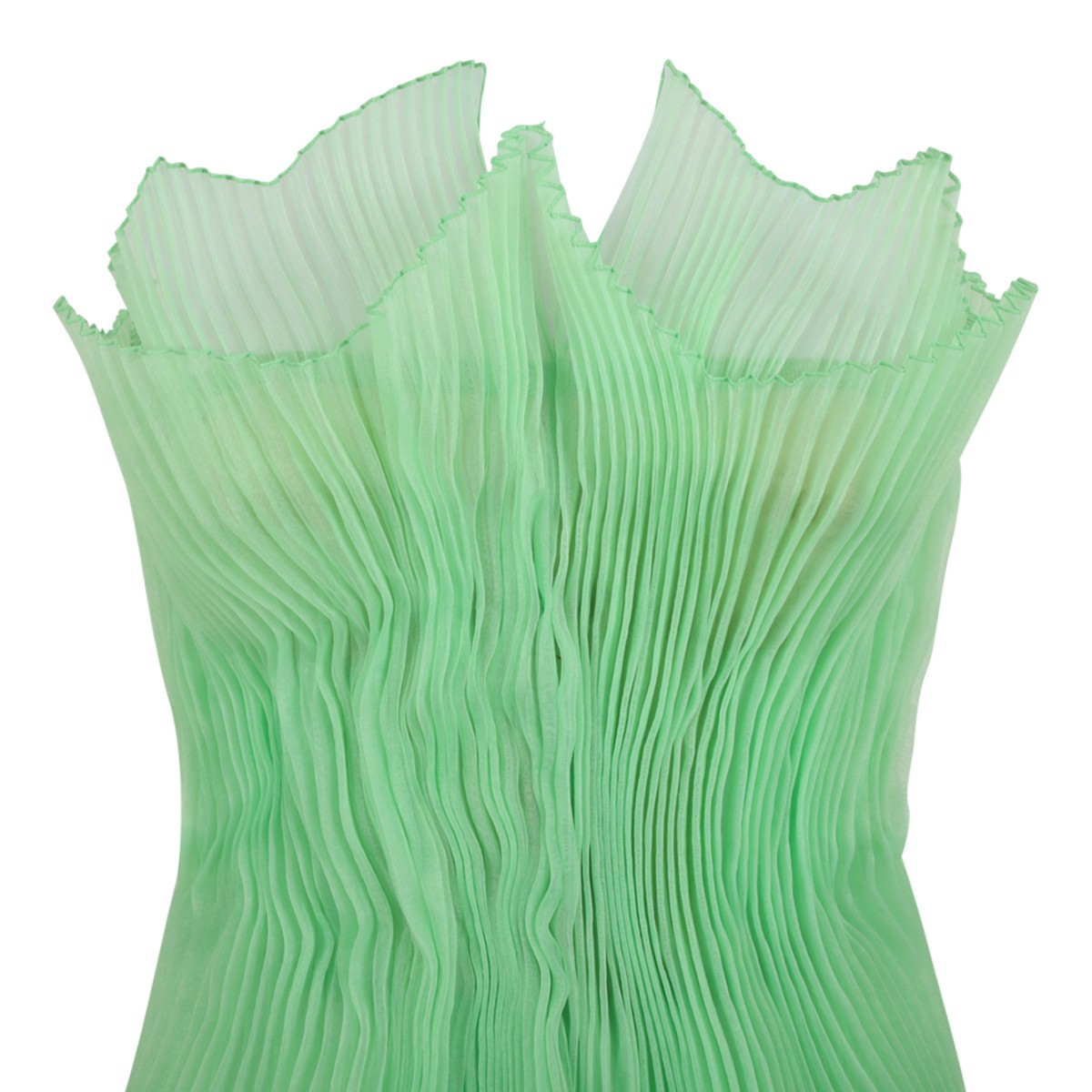 Genny Light Green Strapless Chiffon Maxi Dress.