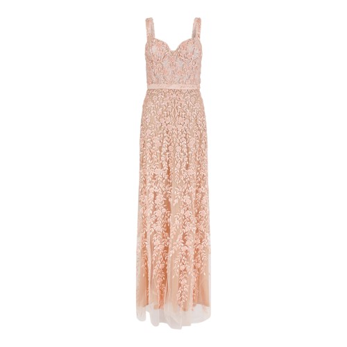 Genny Peach Lace Maxi Dress.