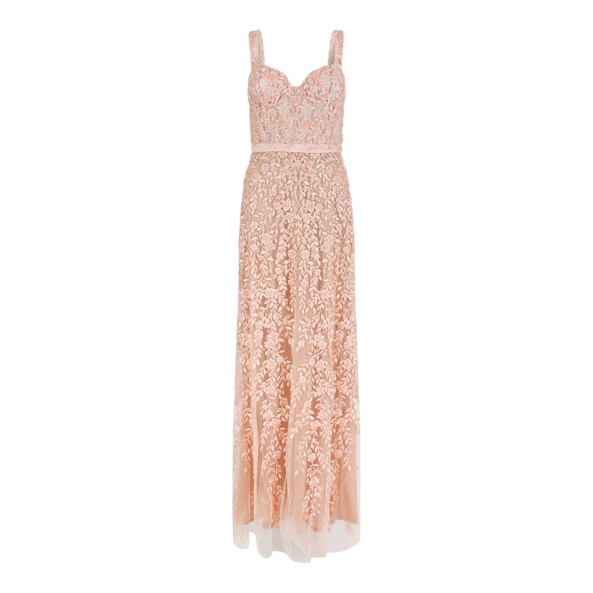 Genny Peach Lace Maxi Dress.