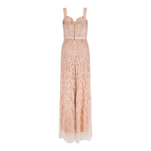 Genny Peach Lace Maxi Dress. 2