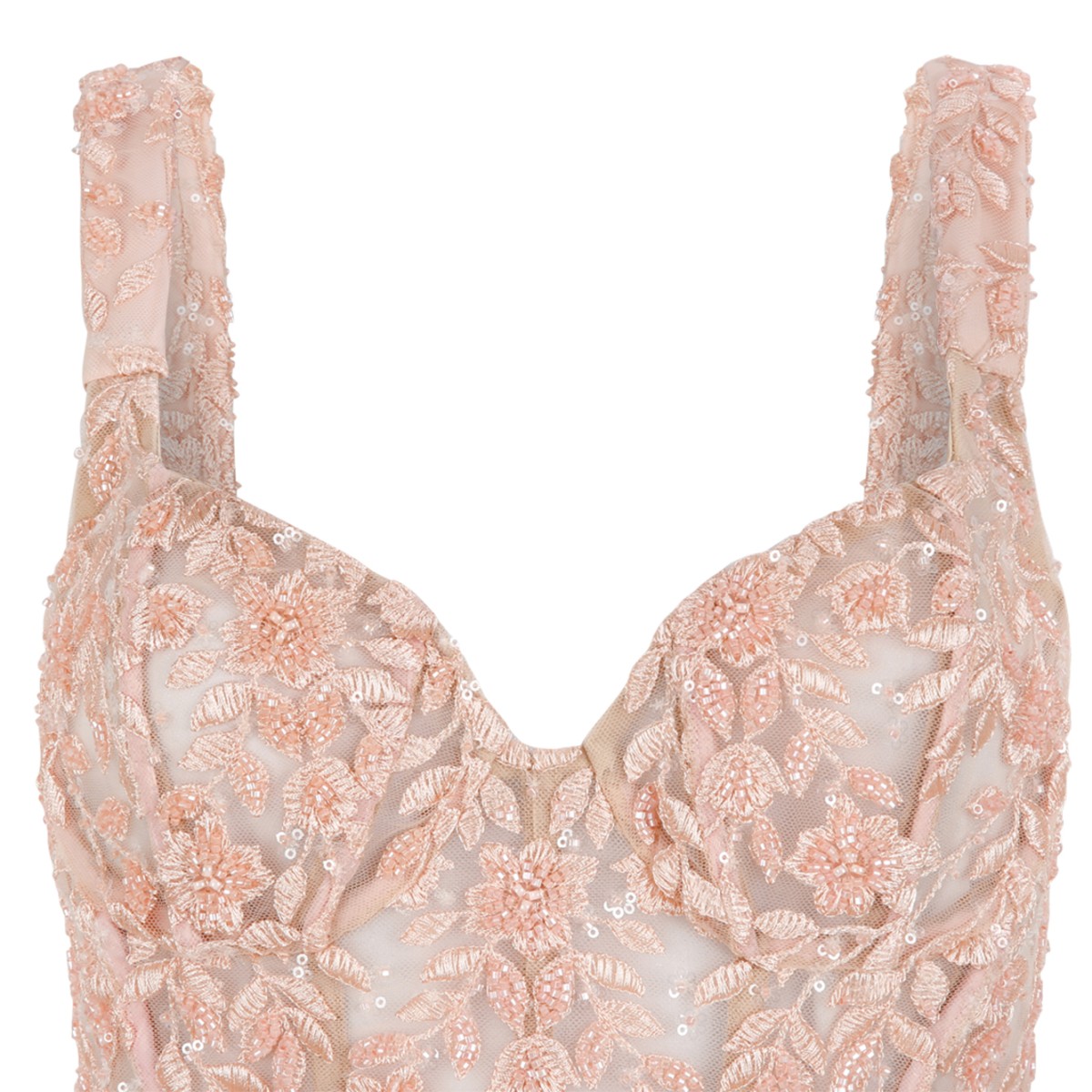 Genny Peach Lace Maxi Dress.