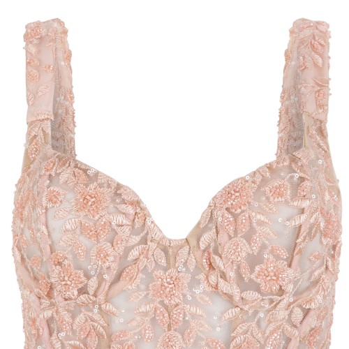 Genny Peach Lace Maxi Dress.
