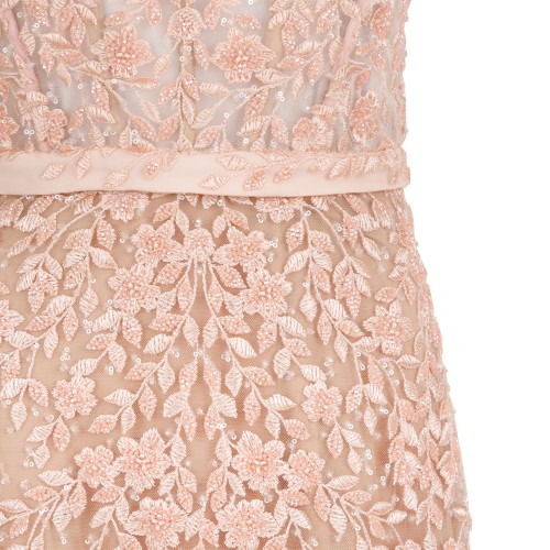 Genny Peach Lace Maxi Dress.