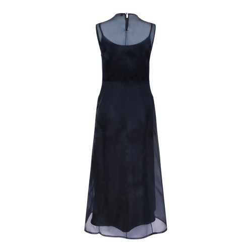 Fabiana Filippi Grey Sleeveless Silk Embellished Dress. 