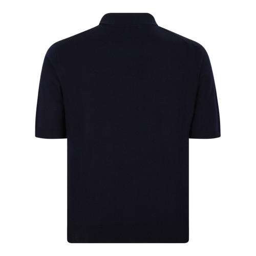 Versace Navy Short-Sleeve Cotton Shirt with Utility Pockets. 2