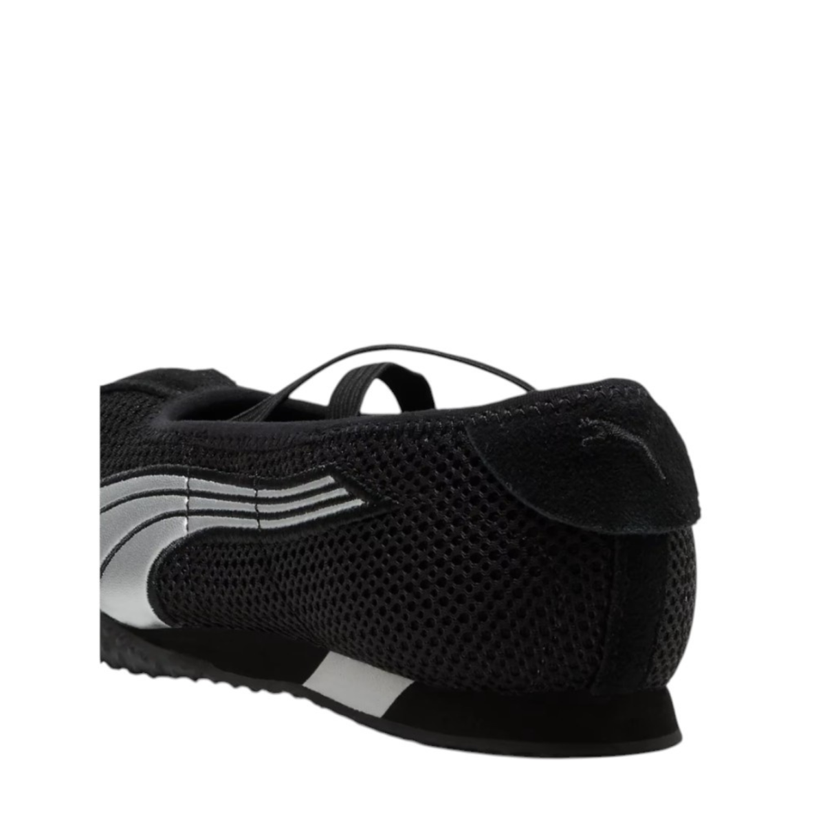 Puma Black Mesh Ballet-Inspired Sneakers.