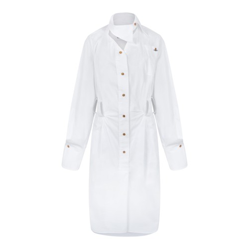 Vivienne Westwood White Shirt Dress with Waist Tie.