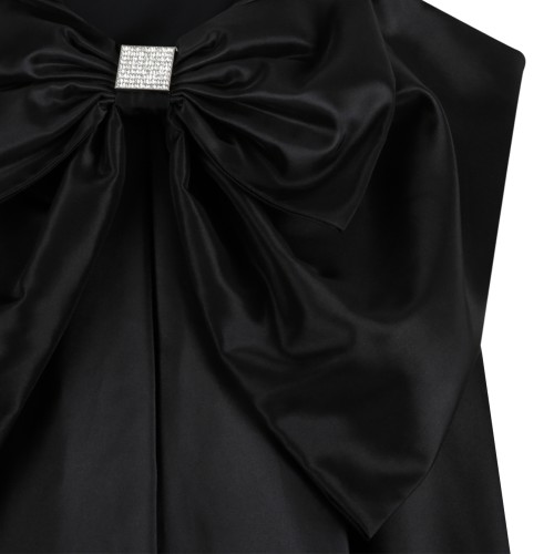 Nissa Black High-Neck Flared Maxi Dress.