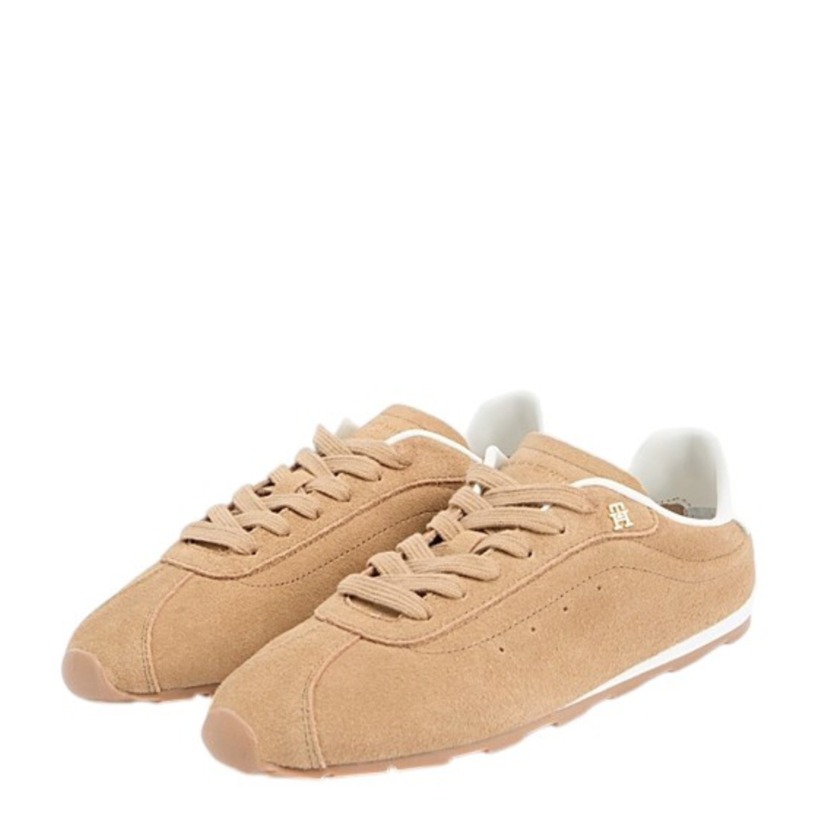 Tommy Hilfiger Beige Suede Low-Profile Sneakers.  
