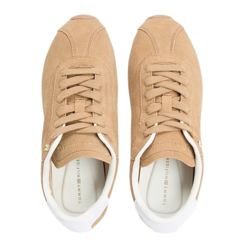 Tommy Hilfiger Beige Suede Low-Profile Sneakers.  
