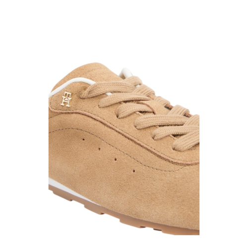 Tommy Hilfiger Beige Suede Low-Profile Sneakers.  