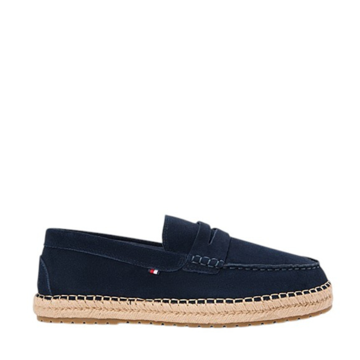 Tommy Hilfiger Navy Espadrille-Style Penny Loafers.