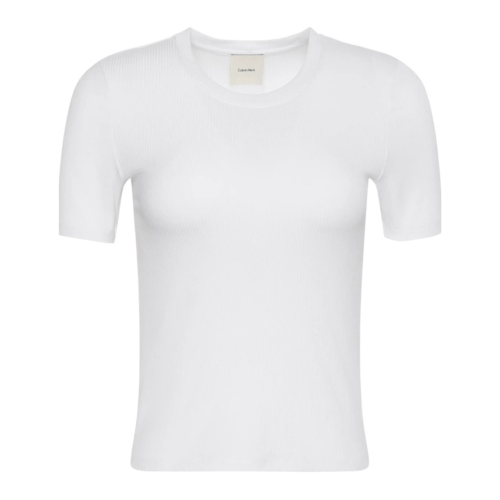 Calvin Klein White Stretch Crew Neck T-Shirt.  