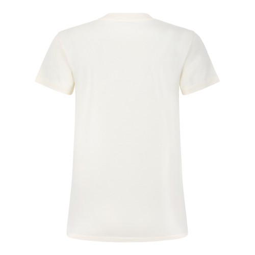 Moncler Ivory Cotton Logo T-Shirt. 2
