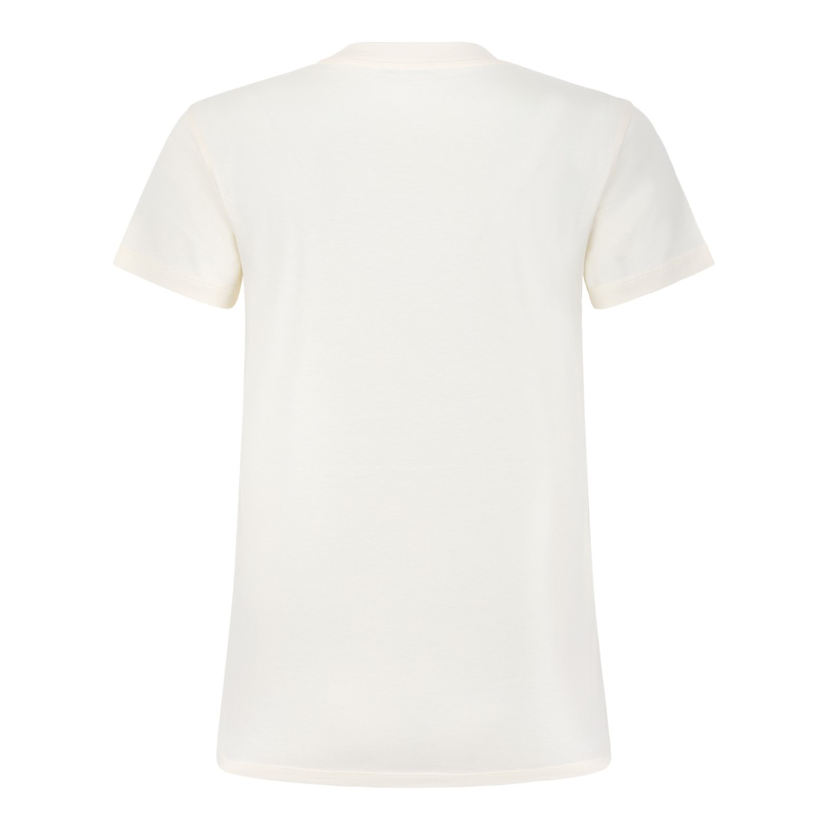 Moncler Ivory Cotton Logo T-Shirt.