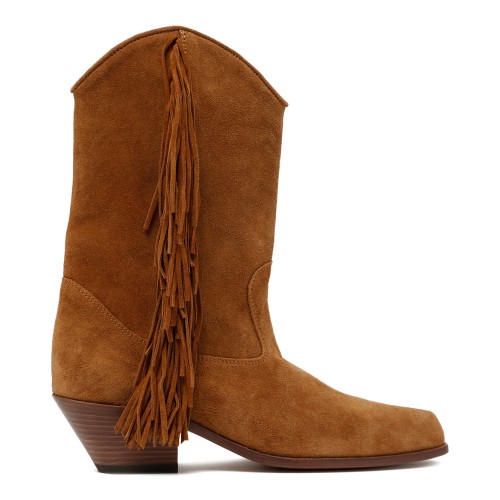 Vic Mati Brown Suede Fringe Ankle Boots.