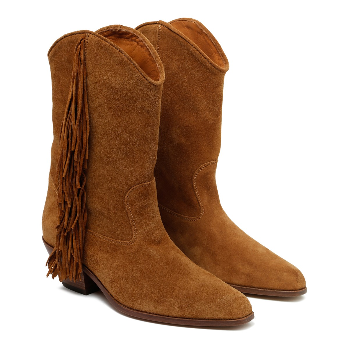 Vic Mati Brown Suede Fringe Ankle Boots.