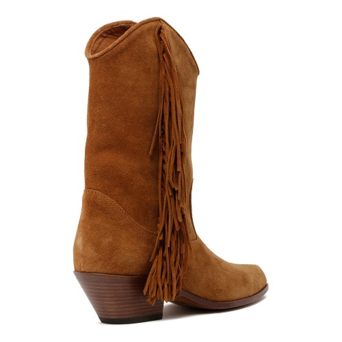 Vic Mati Brown Suede Fringe Ankle Boots.