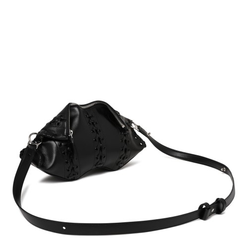 Alexander McQueen Black Leather Studded Corset Belt.