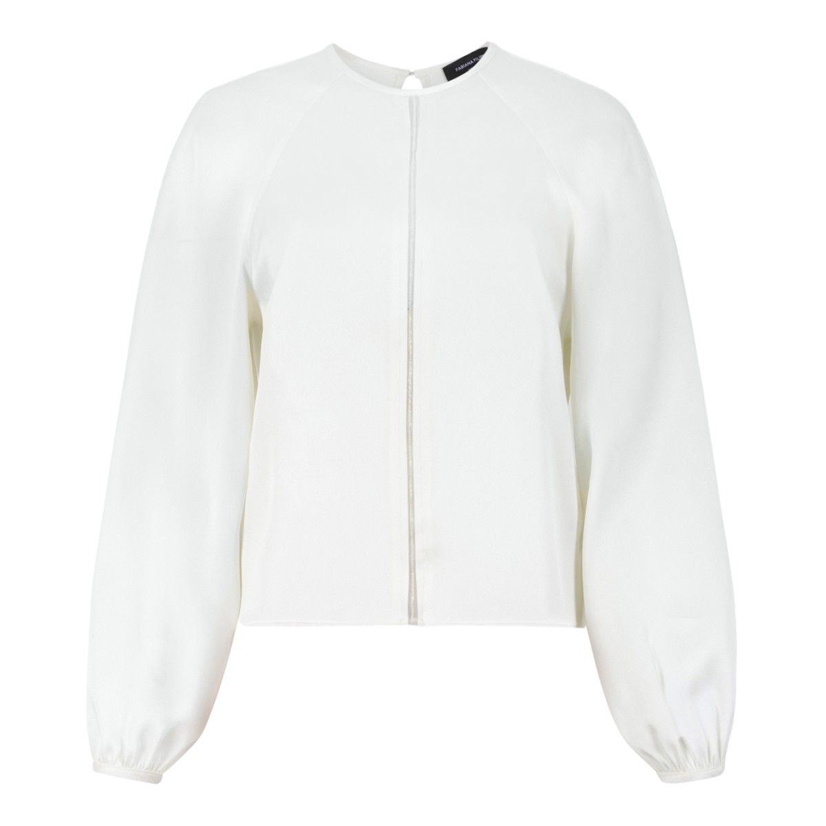 Fabiana Filippi White Silk Blouse with Gathered Details.  
