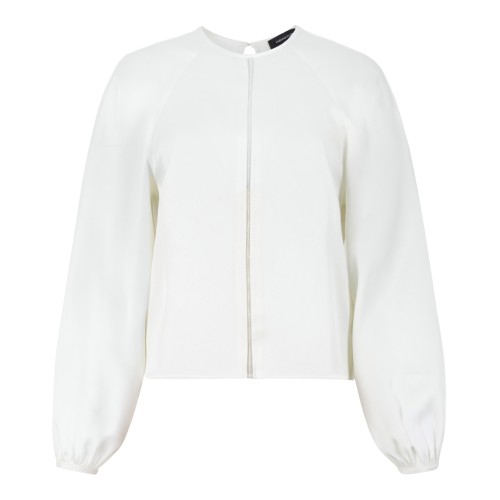 Fabiana Filippi White Silk Blouse with Gathered Details.  
