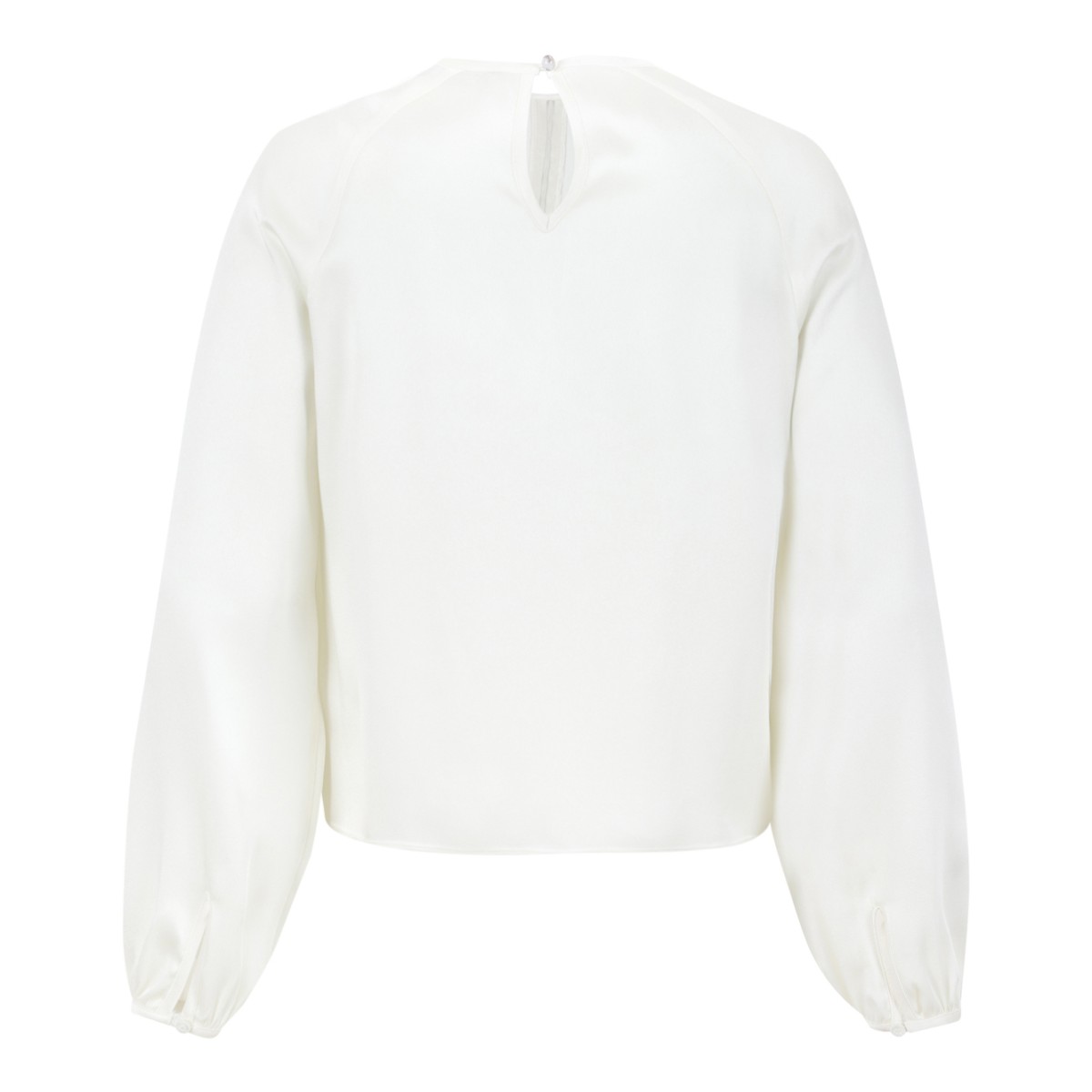 Fabiana Filippi White Silk Blouse with Gathered Details.  