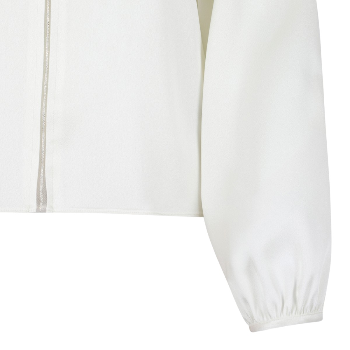 Fabiana Filippi White Silk Blouse with Gathered Details.  