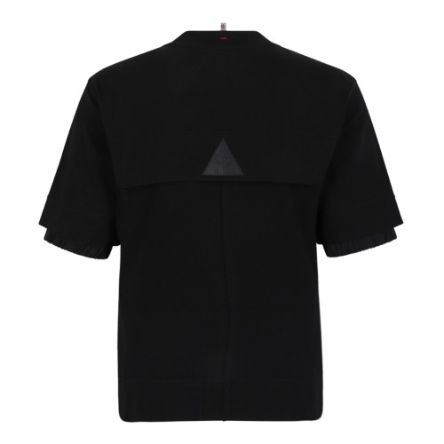 Moncler Black Cotton T-Shirt with Logo Patch.   2